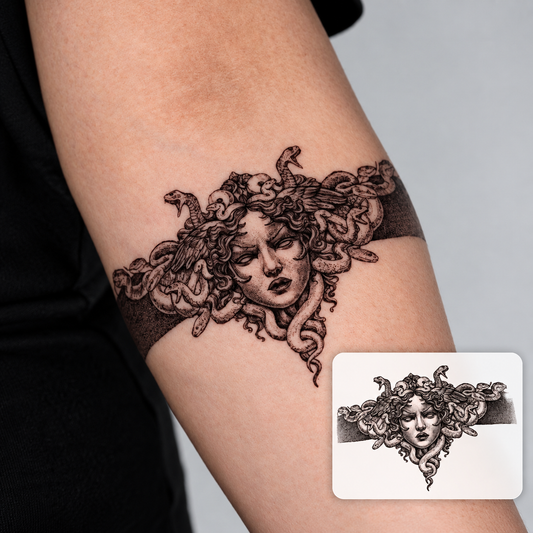 Medusa Portrait Temporary Tattoo