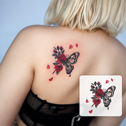 Floral Elbow Branch Temporary Tattoo