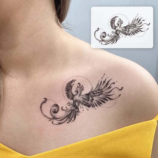 Ornamental Phoenix Temporary Tattoo