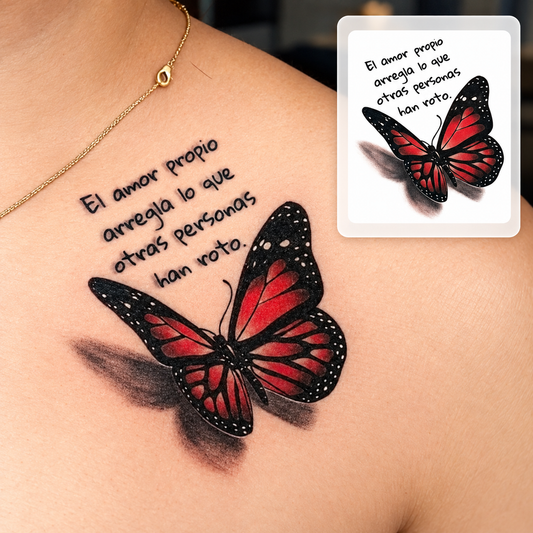 Small Floral Ear Temporary Tattoo