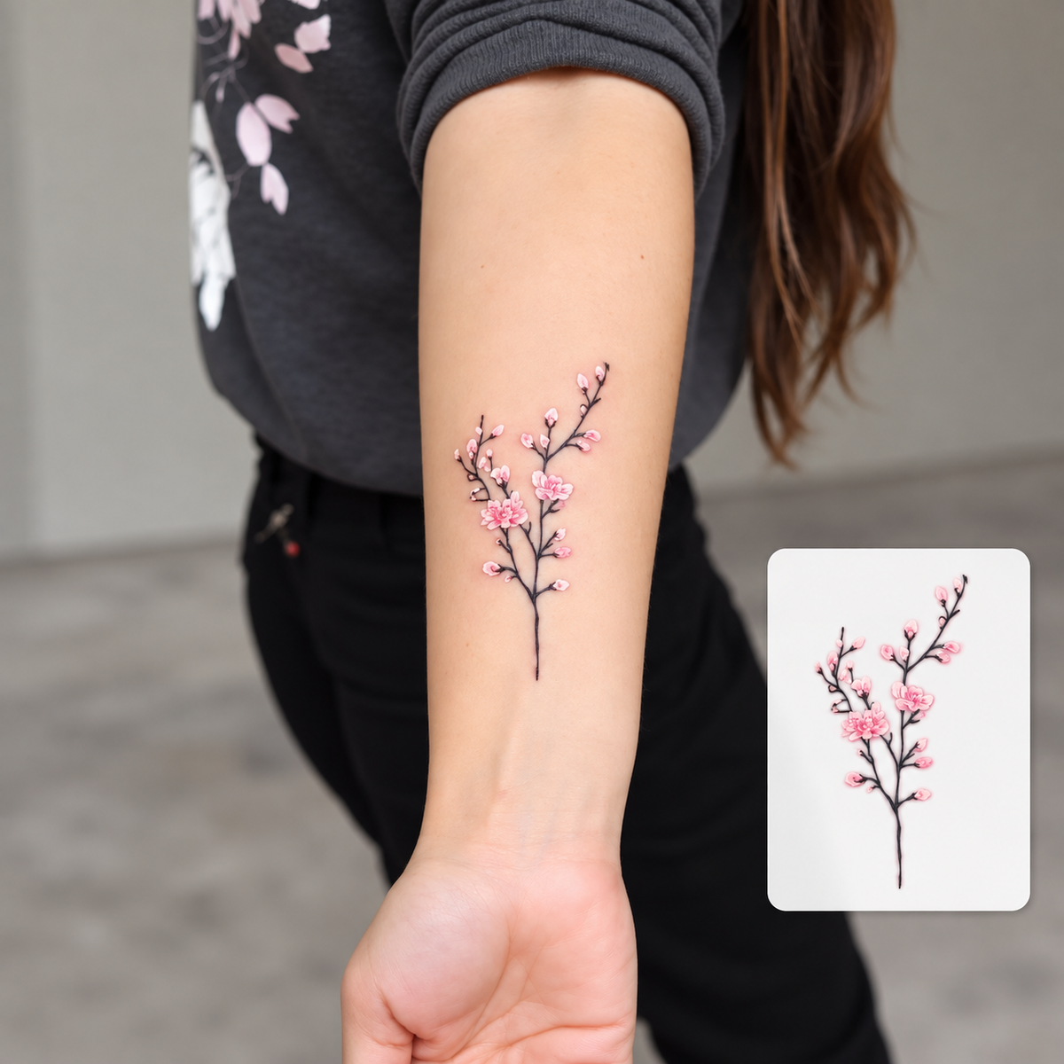 Lavender Sprig Temporary Tattoo