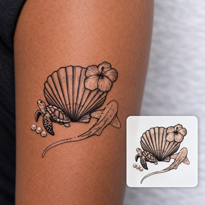 Seashell Temporary Tattoo Set