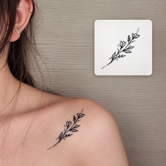 Shoulder Sprig Temporary Tattoo