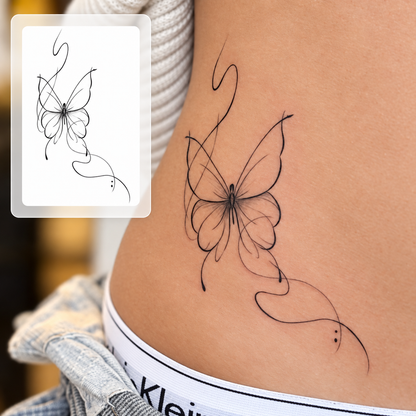 Minimal Butterfly Temporary Tattoo