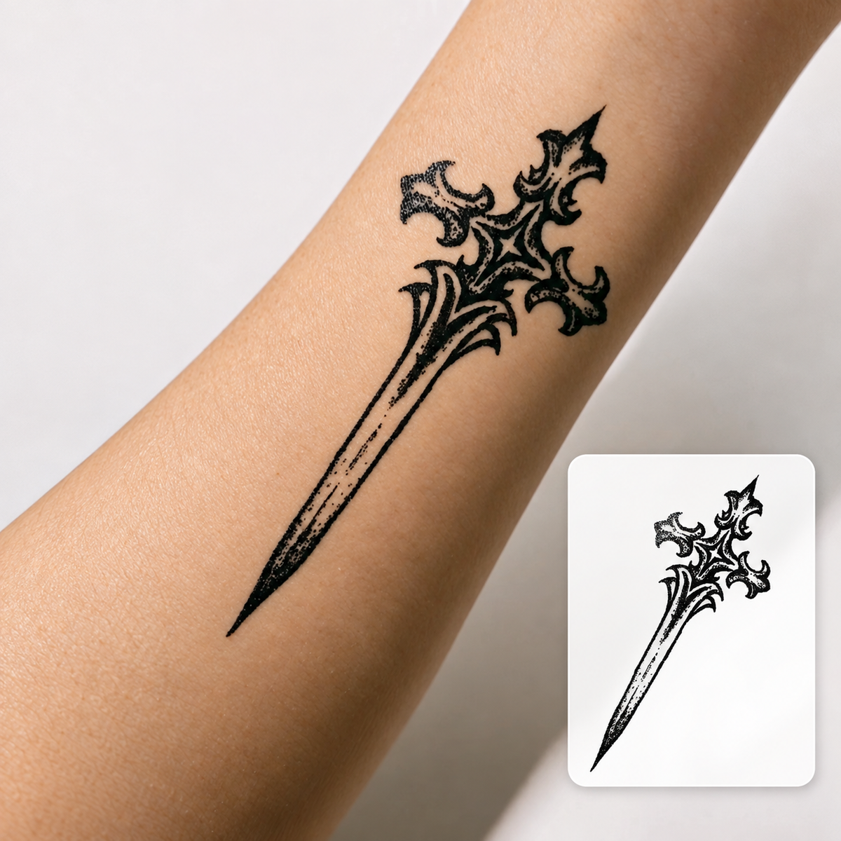 Black Sword Temporary Tattoo