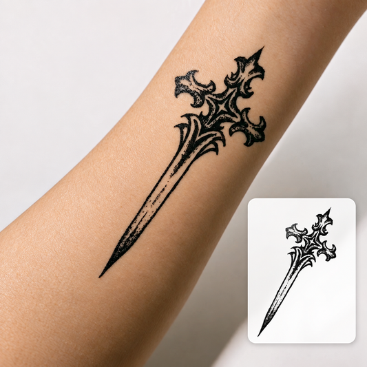 Black Sword Temporary Tattoo