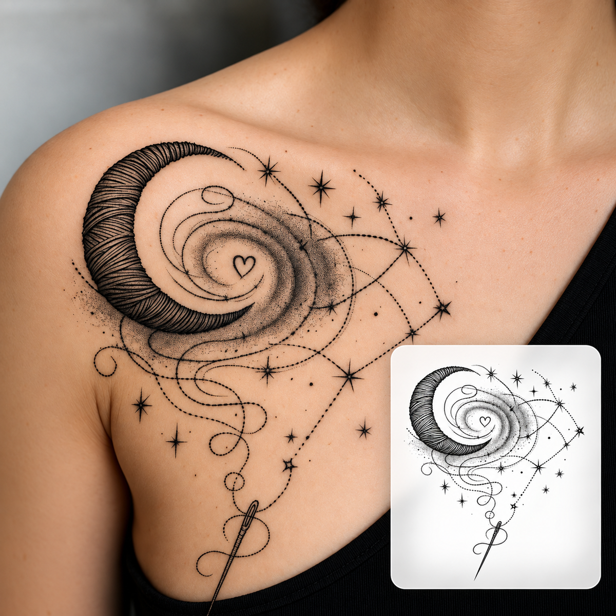 Celestial Spiral Temporary Tattoo