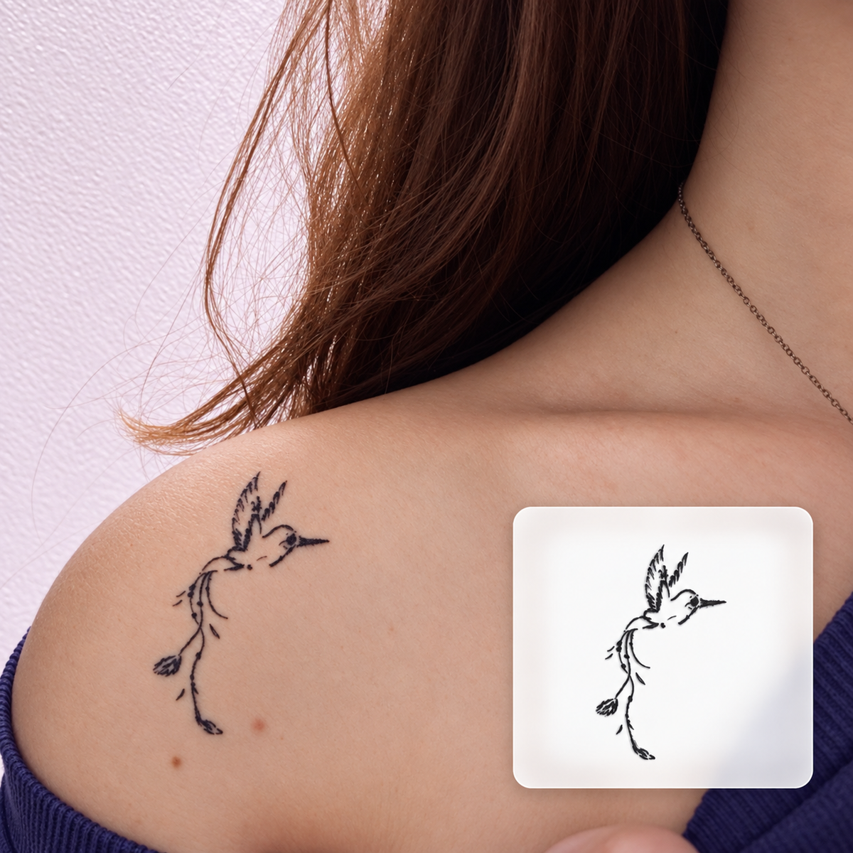 Delicate Shoulder Sprig Temporary Tattoo