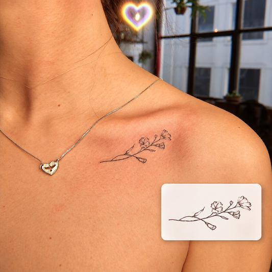 Script and Branch Temporary Tattoo