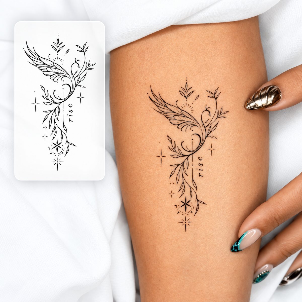 Wildflower Branch Temporary Tattoo