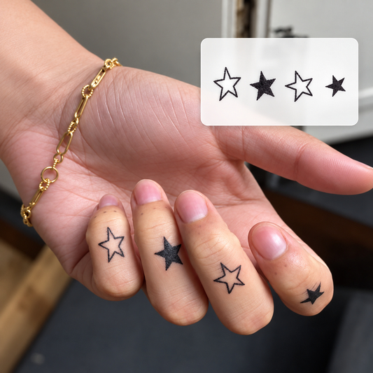 Tiny Star Hand Temporary Tattoo Set