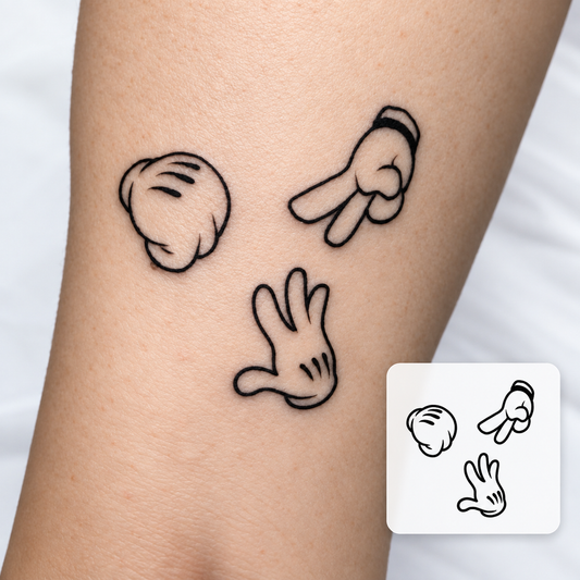 Rock Paper Scissors Temporary Tattoo