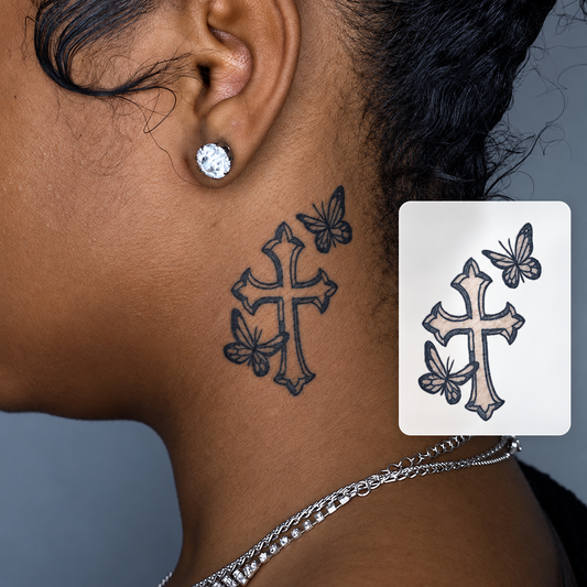 Peony Branch Temporary Tattoo