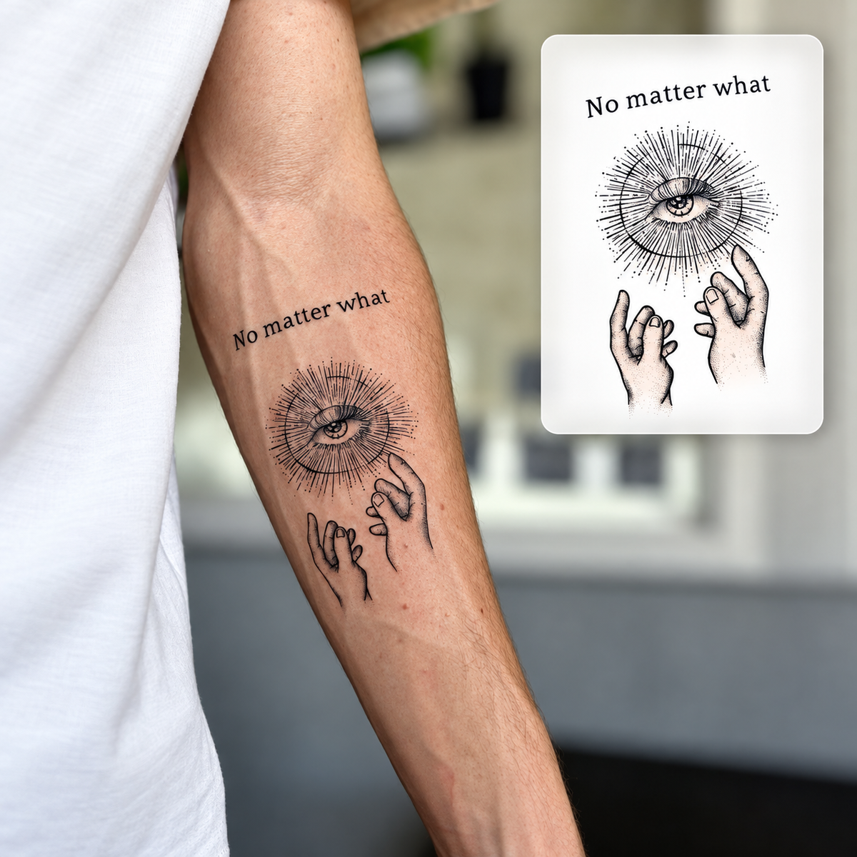 Round Floral Temporary Tattoo