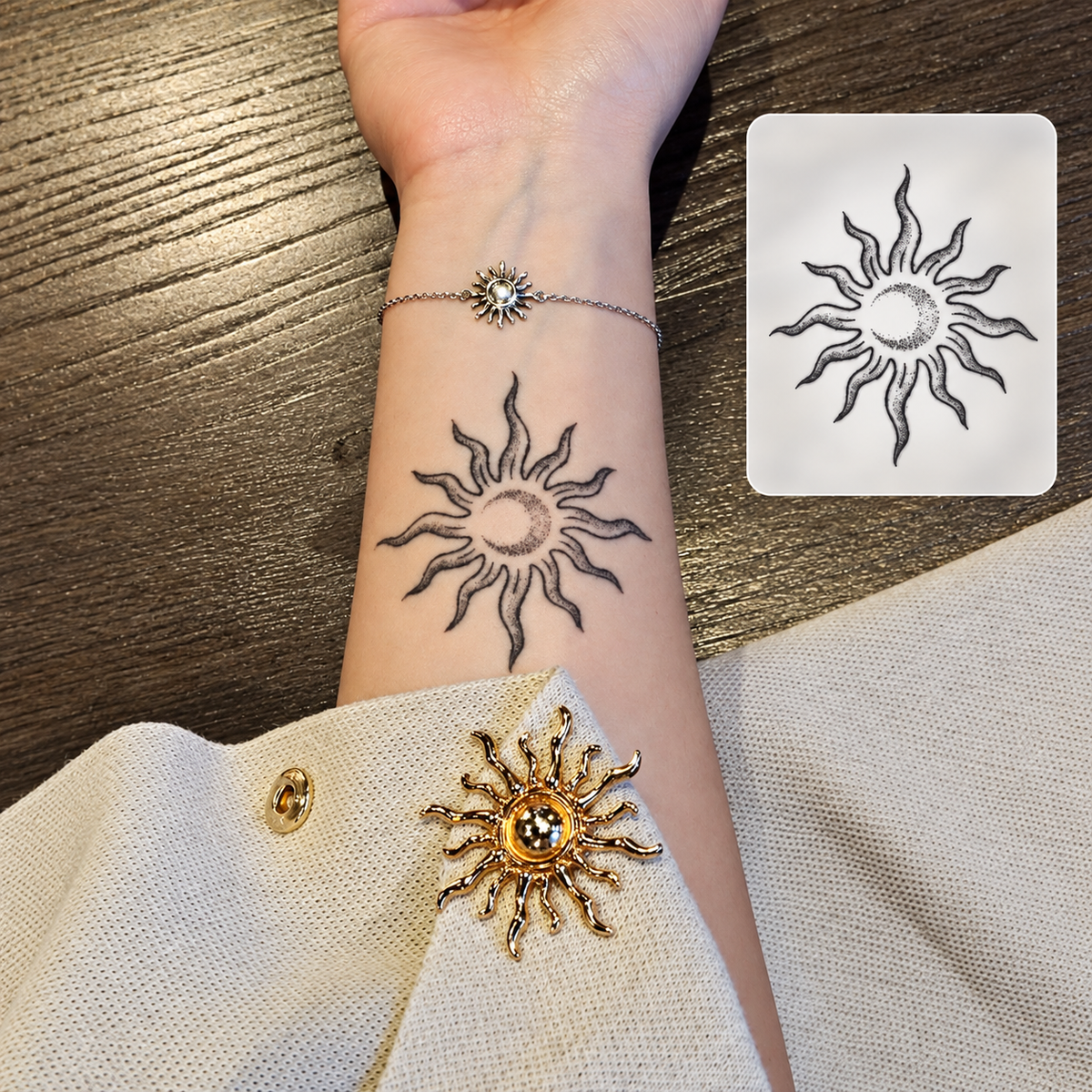 Sunflower Bracelet Temporary Tattoo