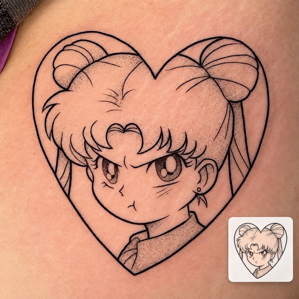 Sailor Moon Portrait Temporary Tattoo