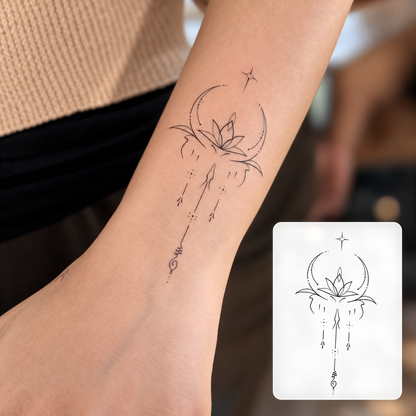 Celestial Line Art Temporary Tattoo