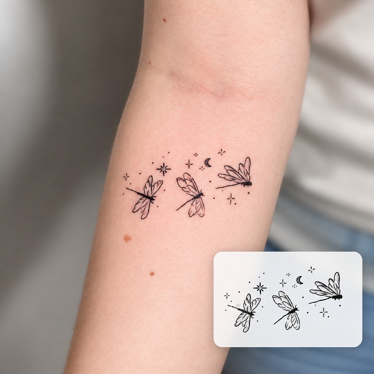 Butterfly Trio Temporary Tattoo