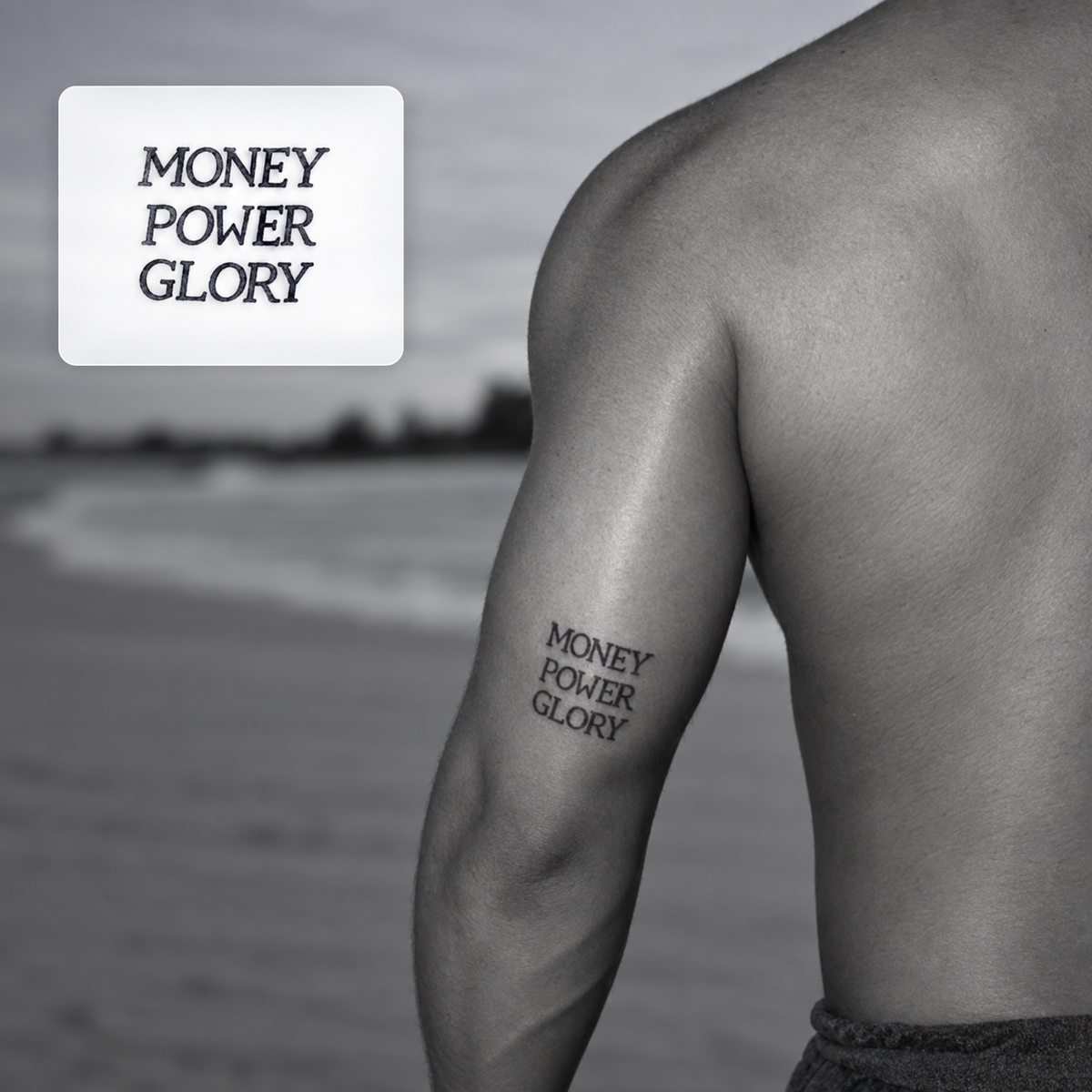 Shoulder Text Temporary Tattoo