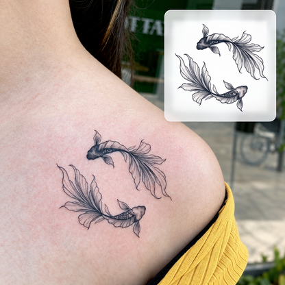 Delicate Flower Branch Temporary Tattoo