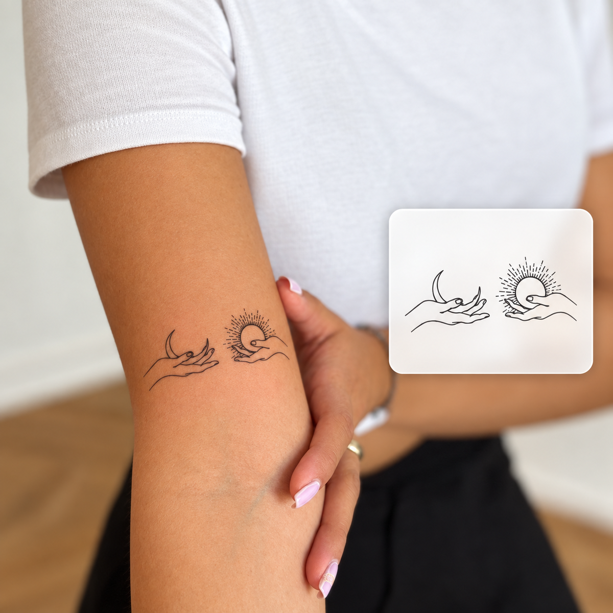 Minimal Script Temporary Tattoo