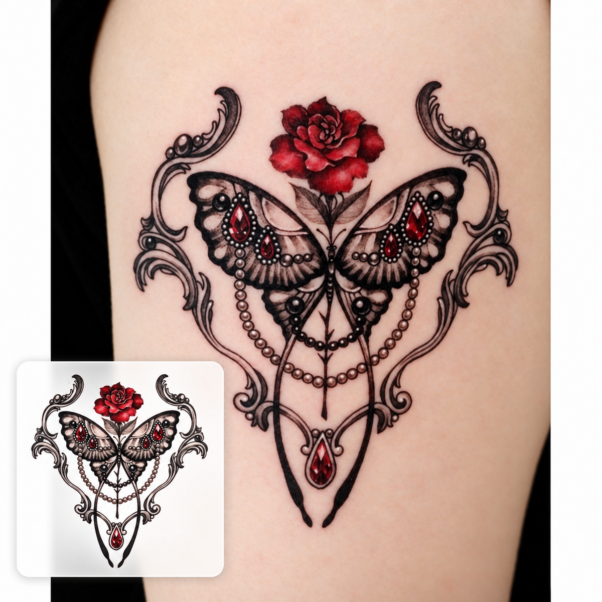 Floral Wrist Band Temporary Tattoo