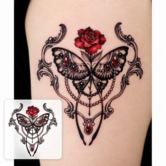 Floral Wrist Band Temporary Tattoo