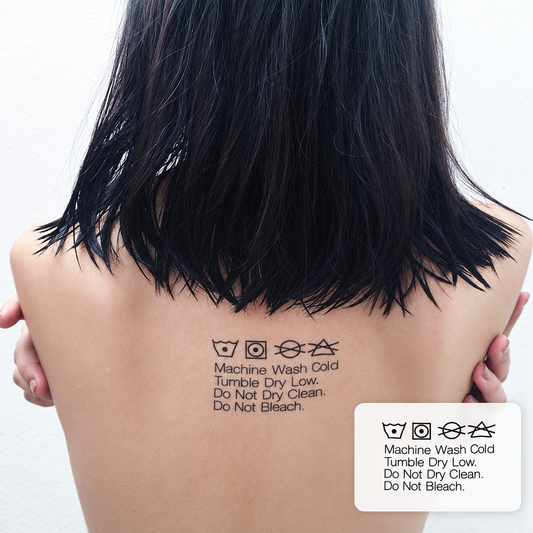 Back Script Tattoo Temporary Tattoo