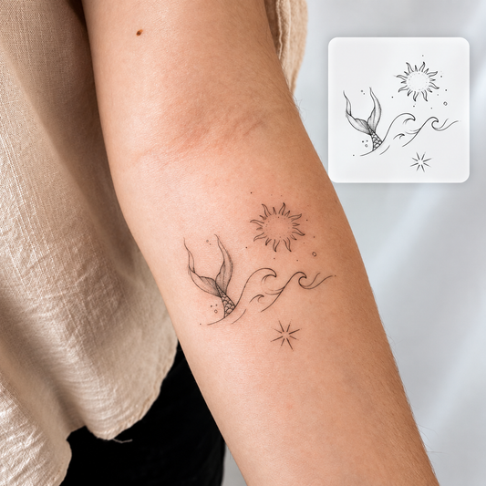 Botanical Flower Temporary Tattoo Set