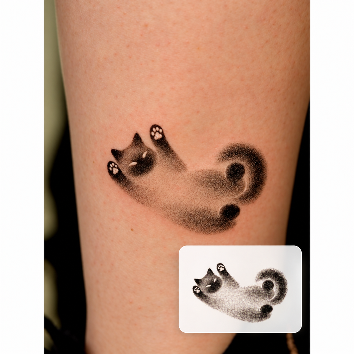 Black Paw Prints Temporary Tattoo