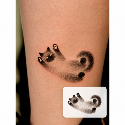 Black Paw Prints Temporary Tattoo