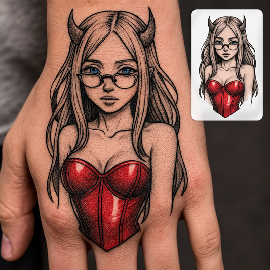 Comic Book Woman Temporary Tattoo