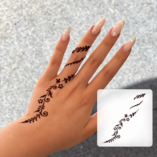 Floral Chain Hand Temporary Tattoo