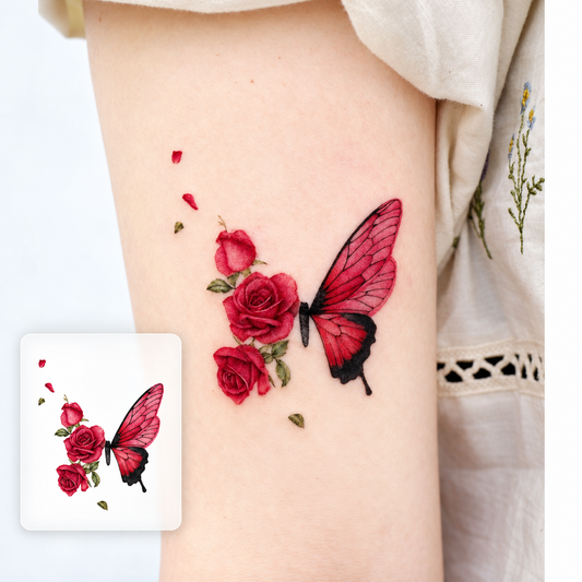 Floral Thigh Branch Temporary Tattoo