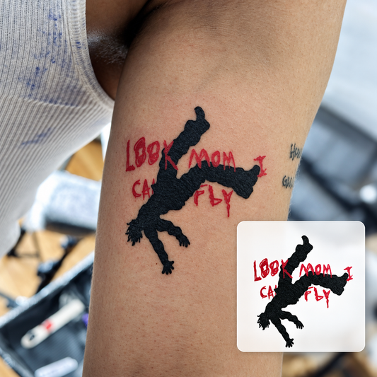 Script and Hand Design Temporary Tattoo