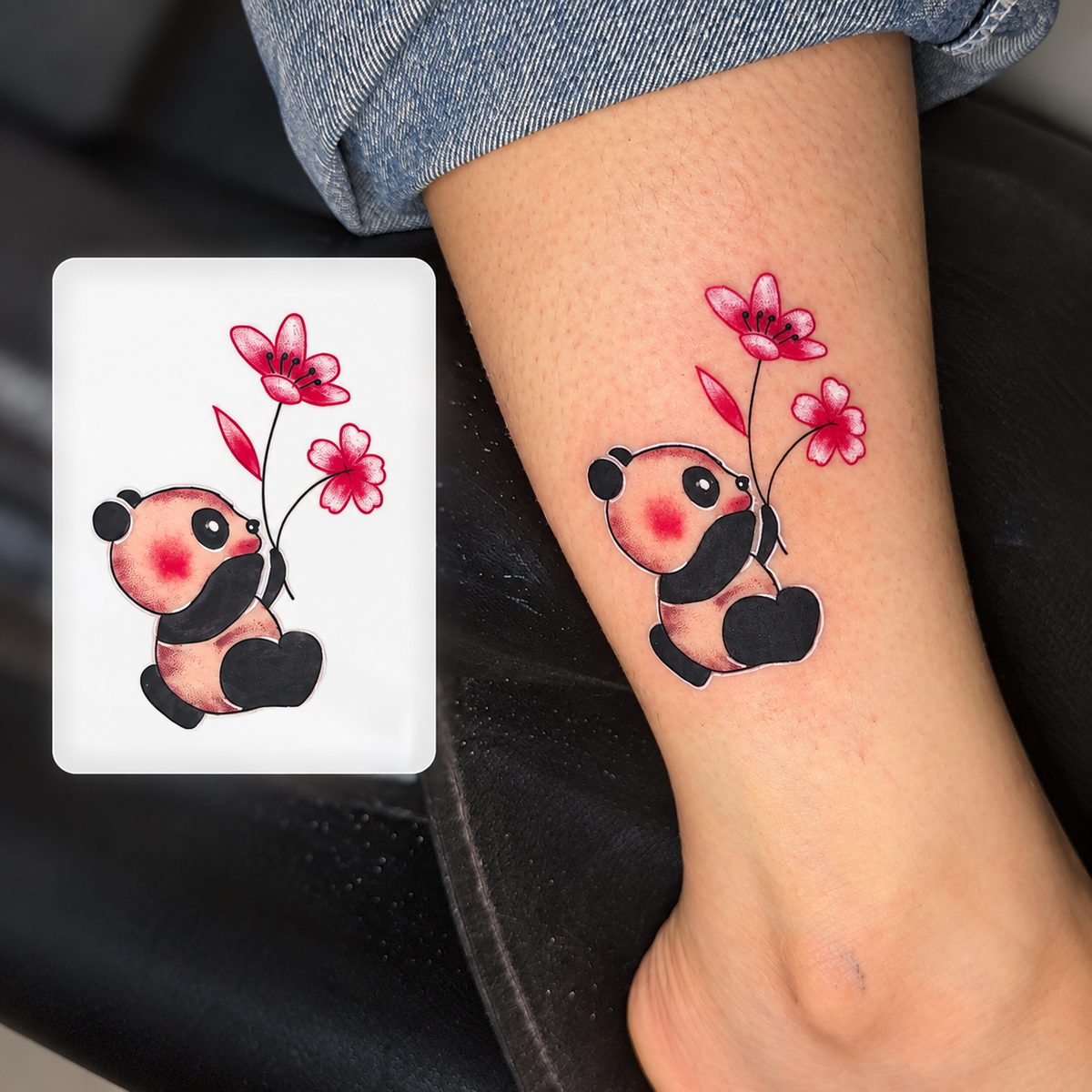 Flower Stem Temporary Tattoo