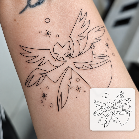 Dove and Cross Temporary Tattoo
