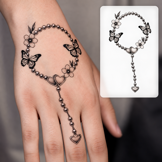 Dangling Hand Bracelet Temporary Tattoo