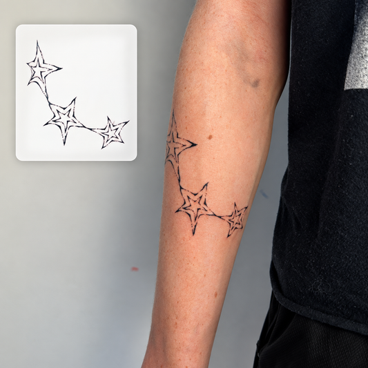 Pink Flower Branch Temporary Tattoo