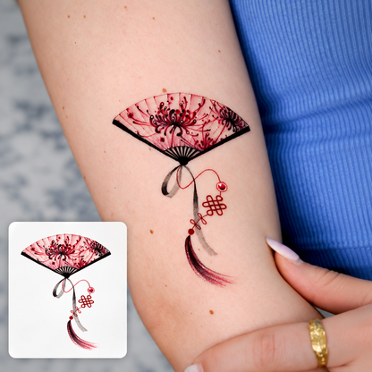 Japanese Fan Temporary Tattoo Design