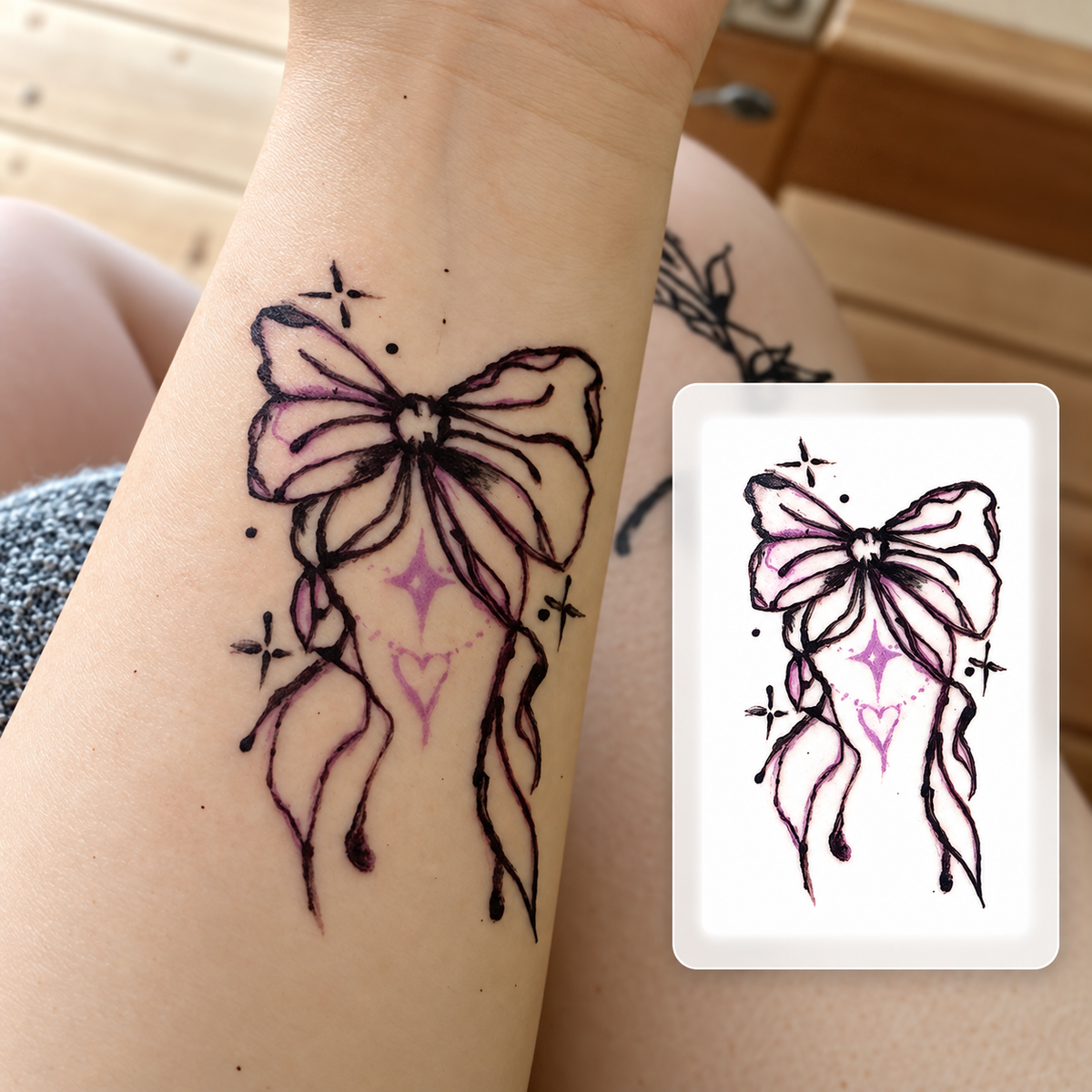 Red Henna Hand Temporary Tattoo