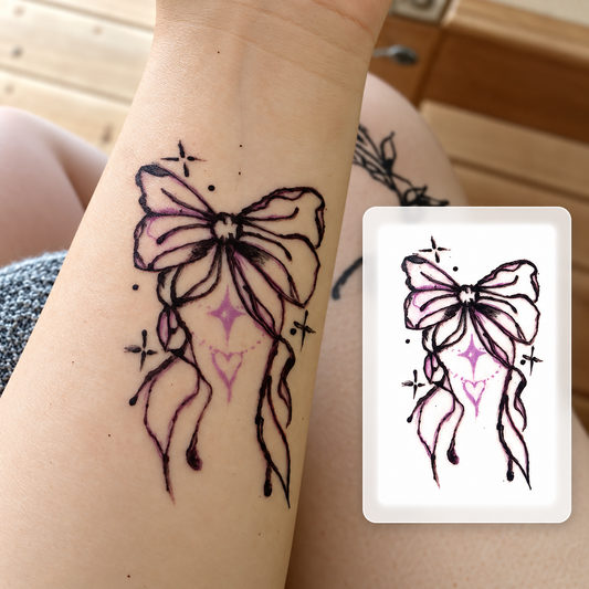 Red Henna Hand Temporary Tattoo