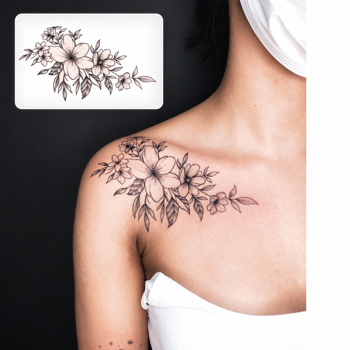 Tiny Flower Band Temporary Tattoo