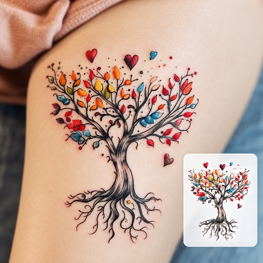 Colorful Tree of Life Temporary Tattoo