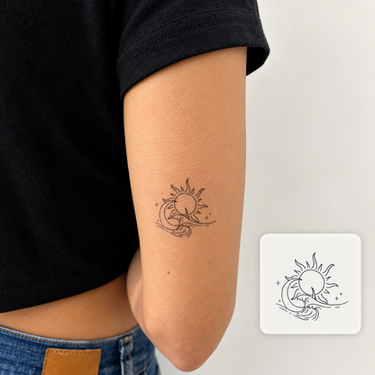 Daisy Sun Temporary Tattoo