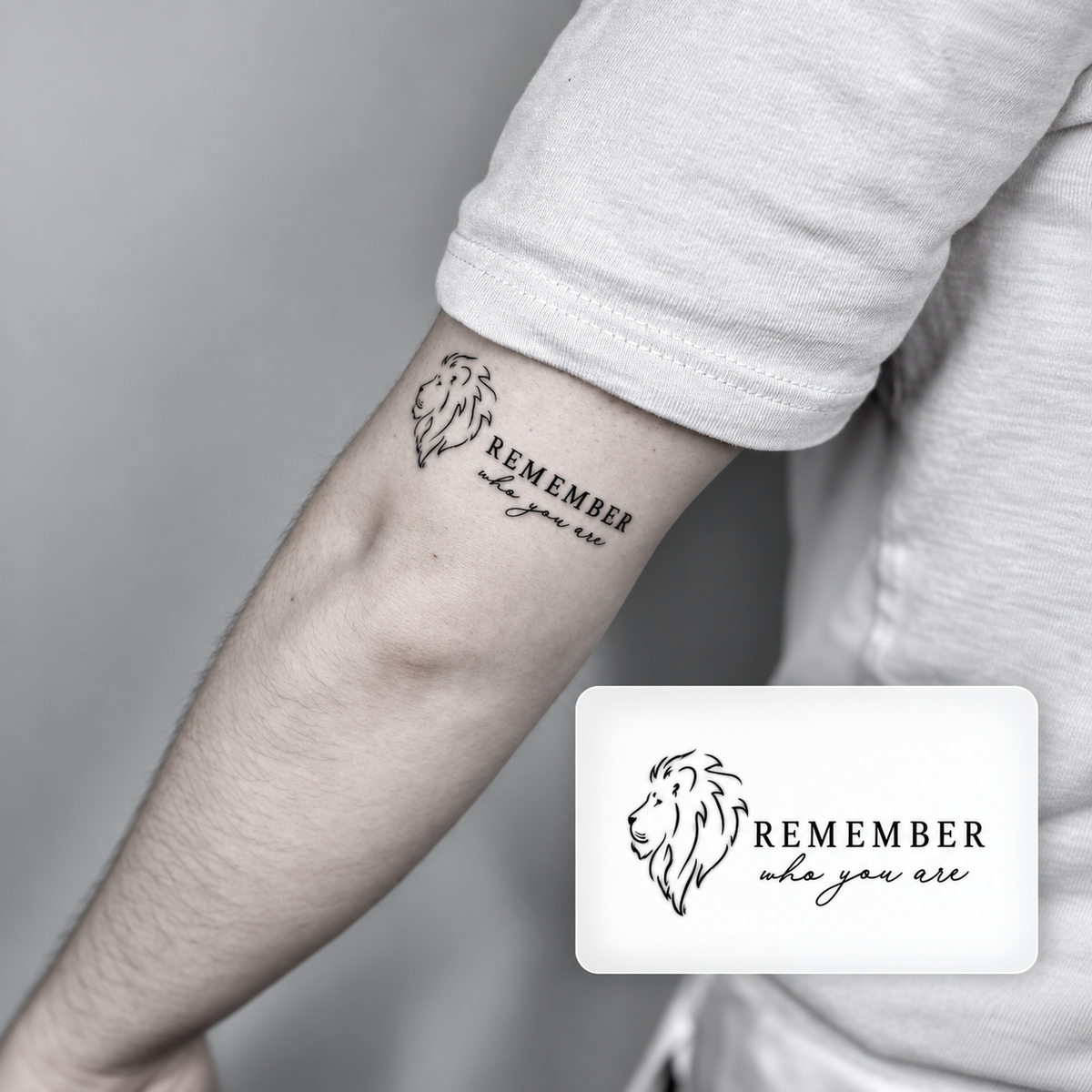 Text Arm Temporary Tattoo Design