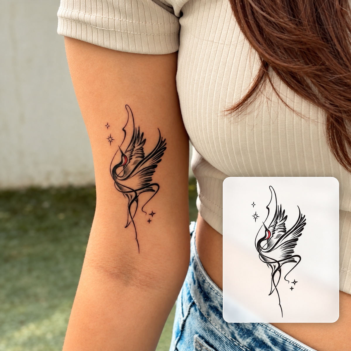 Peacock Feather Temporary Tattoo