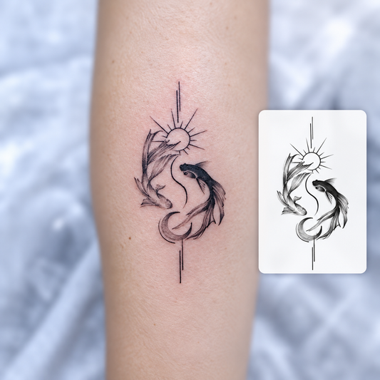 Dragon Yin Yang Temporary Tattoo