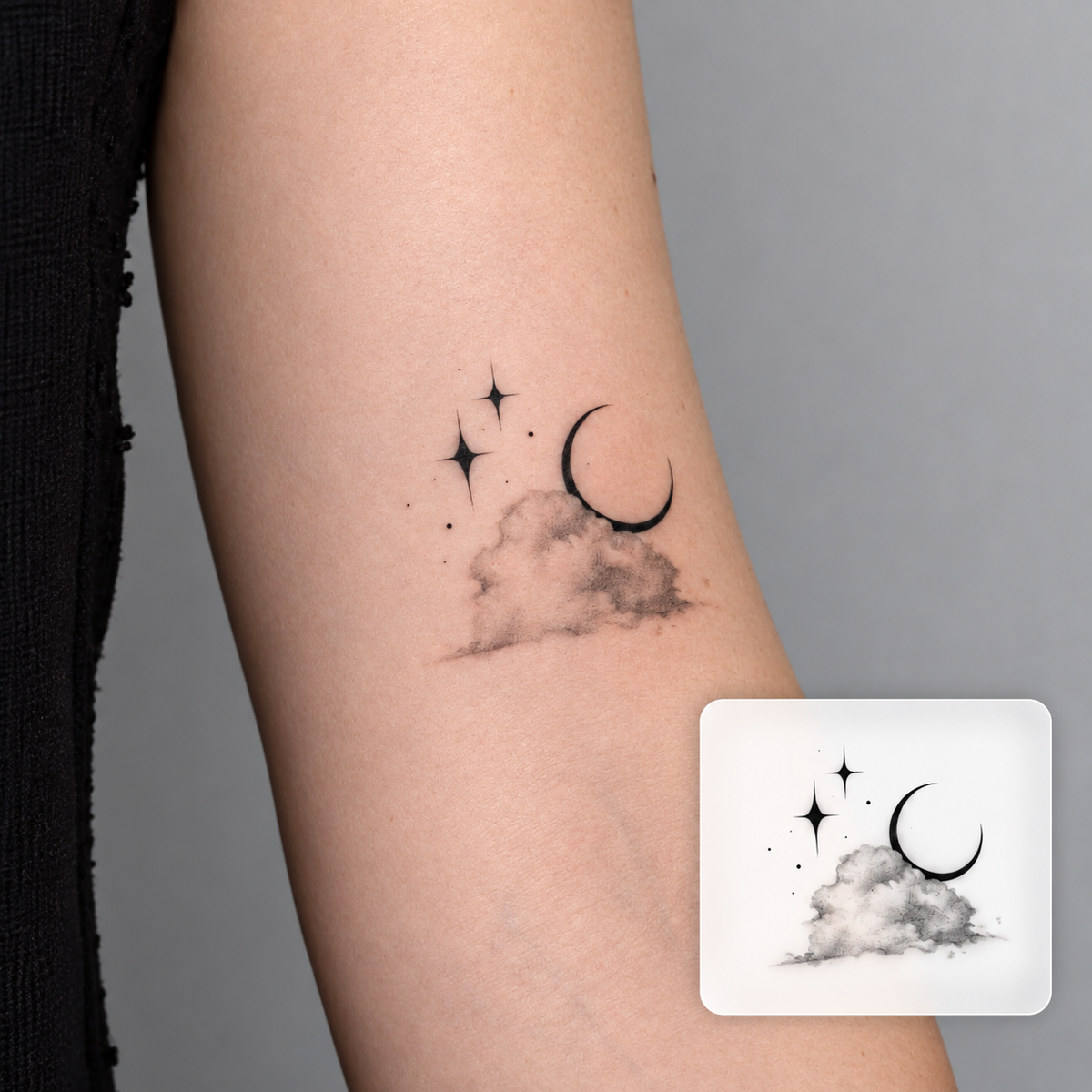 Crescent Moon Temporary Tattoo
