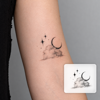 Crescent Moon Temporary Tattoo